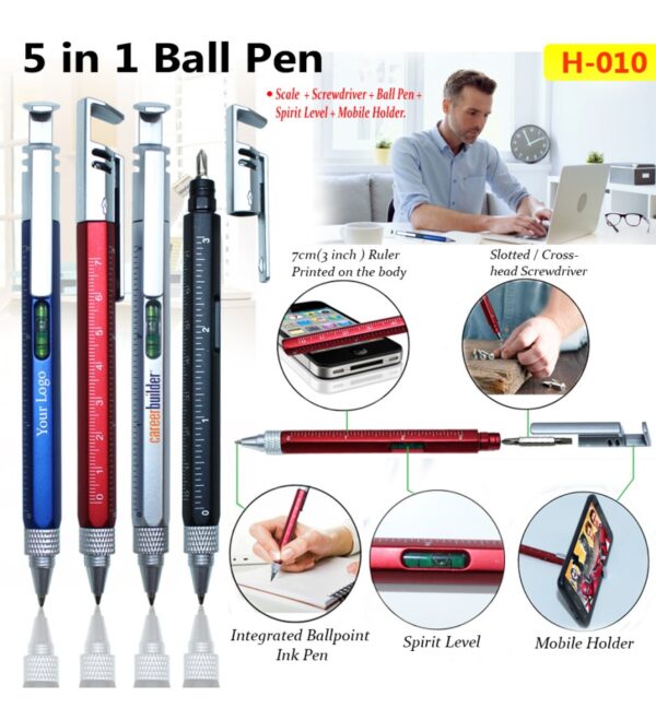 5-in-1 Multi-Functional Ball Pen (H-010)
